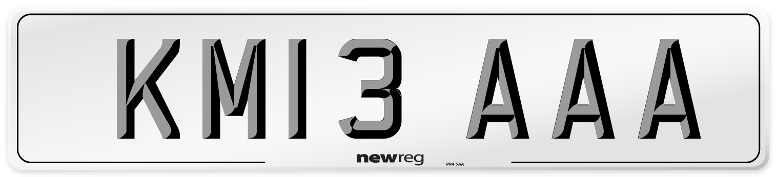 KM13 AAA Number Plate from New Reg